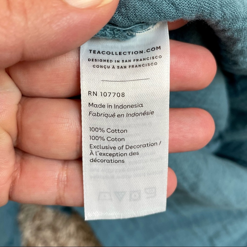 NWT Tea Collection Embroidered Ruffle Dress Teal Size 10 - Picture 10 of 14